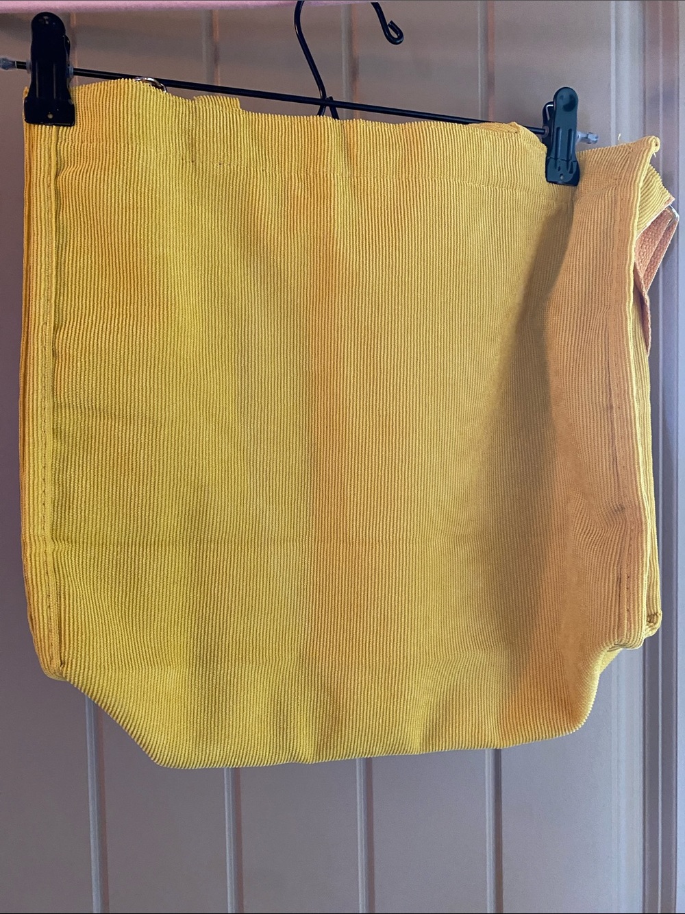 LETU Yellow Corduroy Crossbody Tote Bag Front Pocket Shoulder Purse - Picture 4 of 9